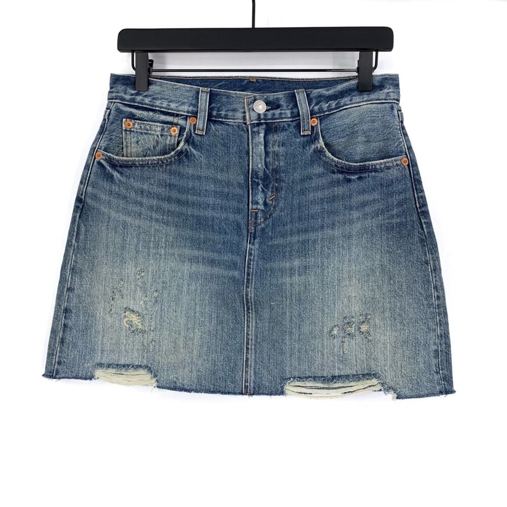 LEVI'S Blue Denim Mini Skirt Medium Wash 27